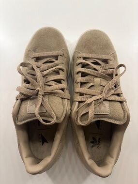 adidas Suede Low-Top Sneakers in Beige